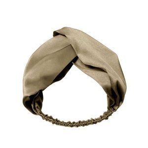 Khaki Mulberry Silk Elastic Twist Headband